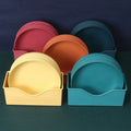 Kitchen Microwave Round Dishes Dinner Unbreakable Set Pp Wheat Straw Biodegradable Food Plastic Plates