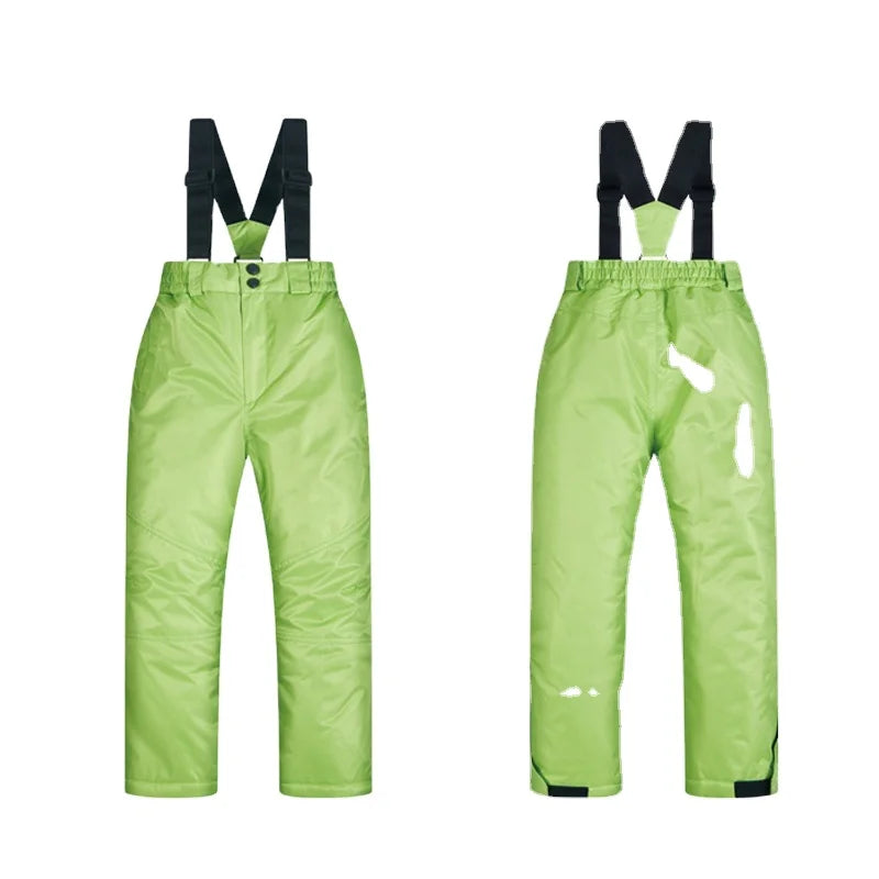 Children's Ski Suit Cold Proof and Warm Double Shoulder Strap Trousers Single and Double Ski Pants