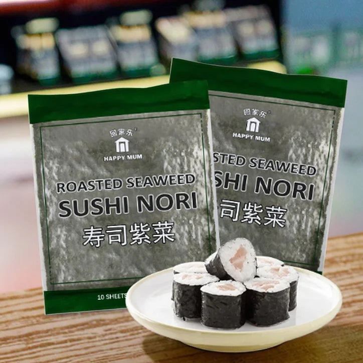 Hight Quality China 10 50 100 Sheets Dried Algae Zeewier Snack Sushi Alga Roasted Nori Seaweed for Sushi