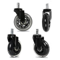 Hot Sale Adjustable Transparent PU Silent Furniture Wheels Casters Office Swivel 3 Inch 75mm Black Roller Blade Chair Caster MegaBDM