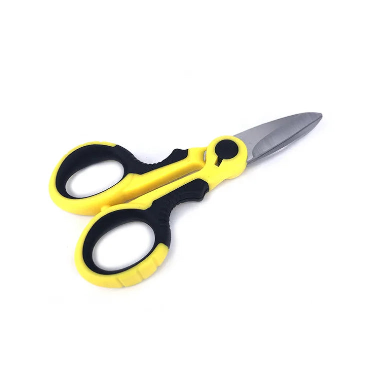 Portable Stainless Steel Electrician Scissors Serrated Edge Mini Fishing Shears Household Outdoor Use Plastic Handle Naixin
