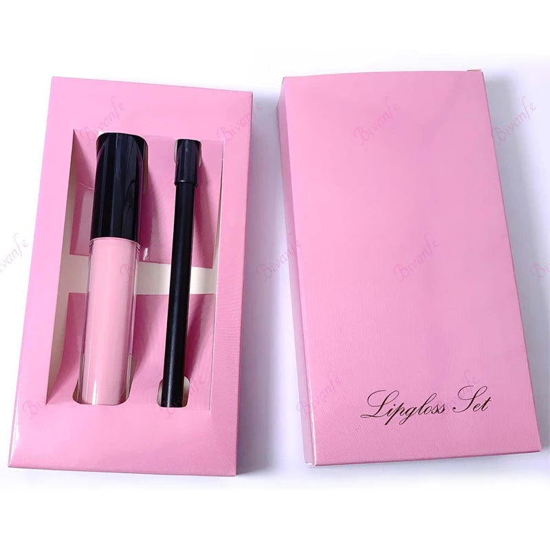 Custom Vegan Liquid Matte Lipstick Lip Liner Set Private Label with Lipstick