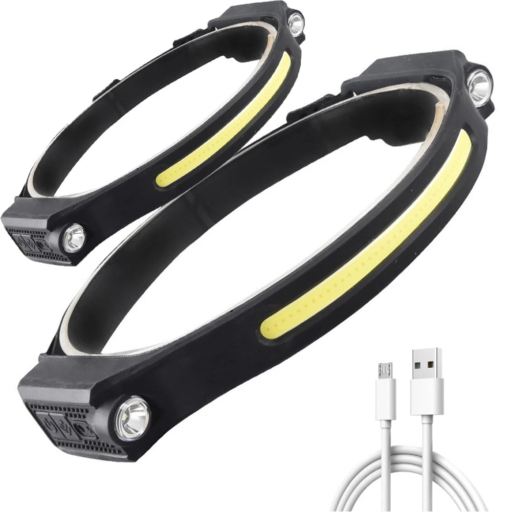 High Power Motion Sensor XPE COB for Night Running Camp Induction USB Rechargeable Waterproof Led Head Torch Flashlight Headlamp