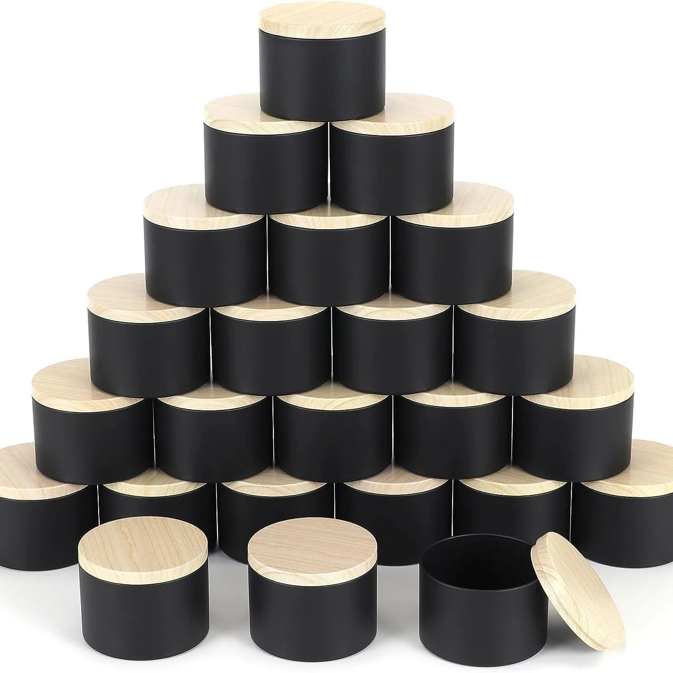 RTS 4OZ 8OZ Round Tinplate Tins Tea Candy Candle Sealed Tin Can Empty Wax Scent Candle Tins with Lid and Box Packaging