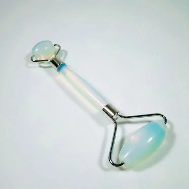 2026 Pink Opalite stone crystal jade Facial beauty face massage roller gua sha set jade roller for face skin massage roller