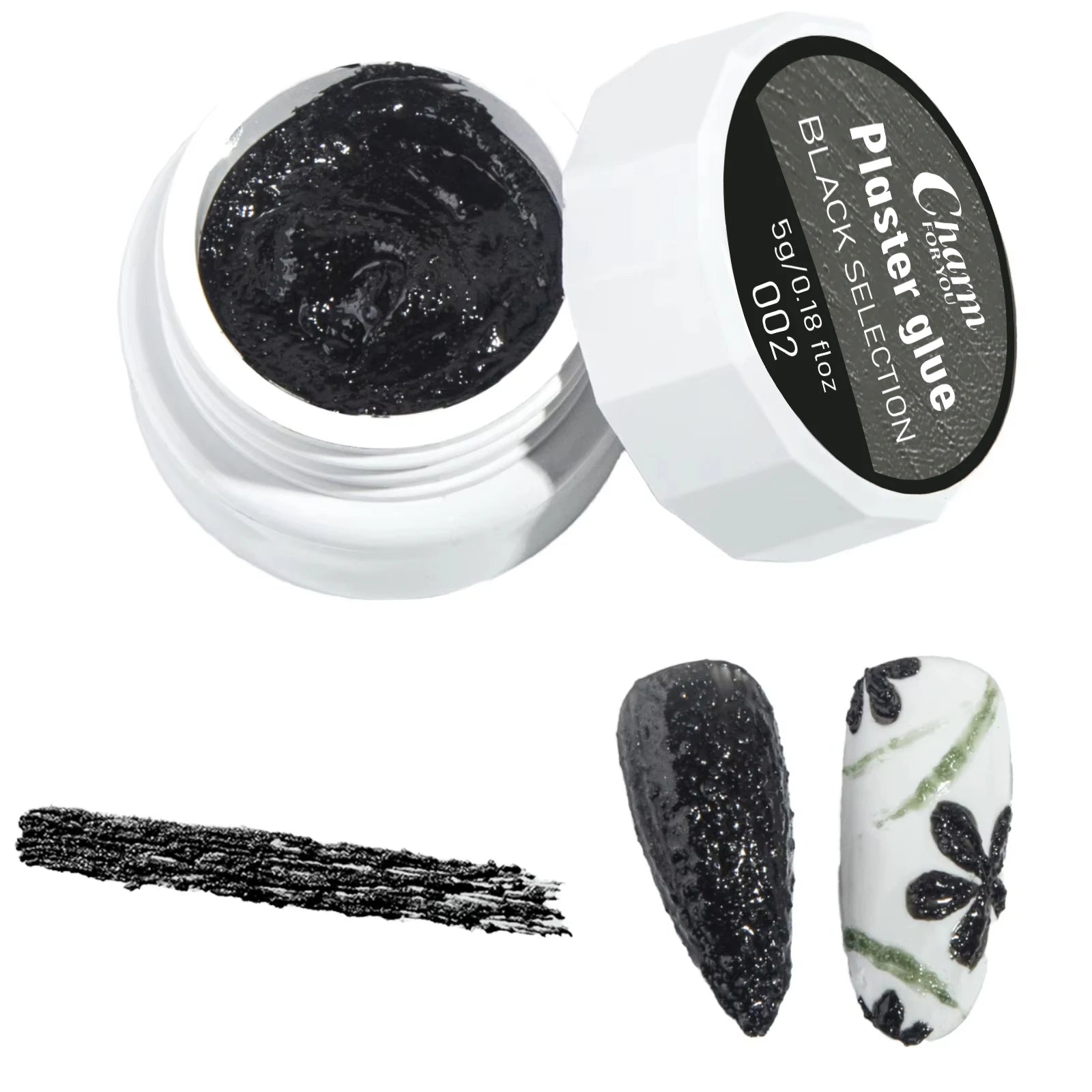 CHARM for YOU 6 Color UV Plaster Gel Nail Polish White Black 3D Sand Texture Nail Art