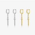 FUAMAY 925 Sterling Silver Vintage Earrings for Women Long Sword Pendant Earrings