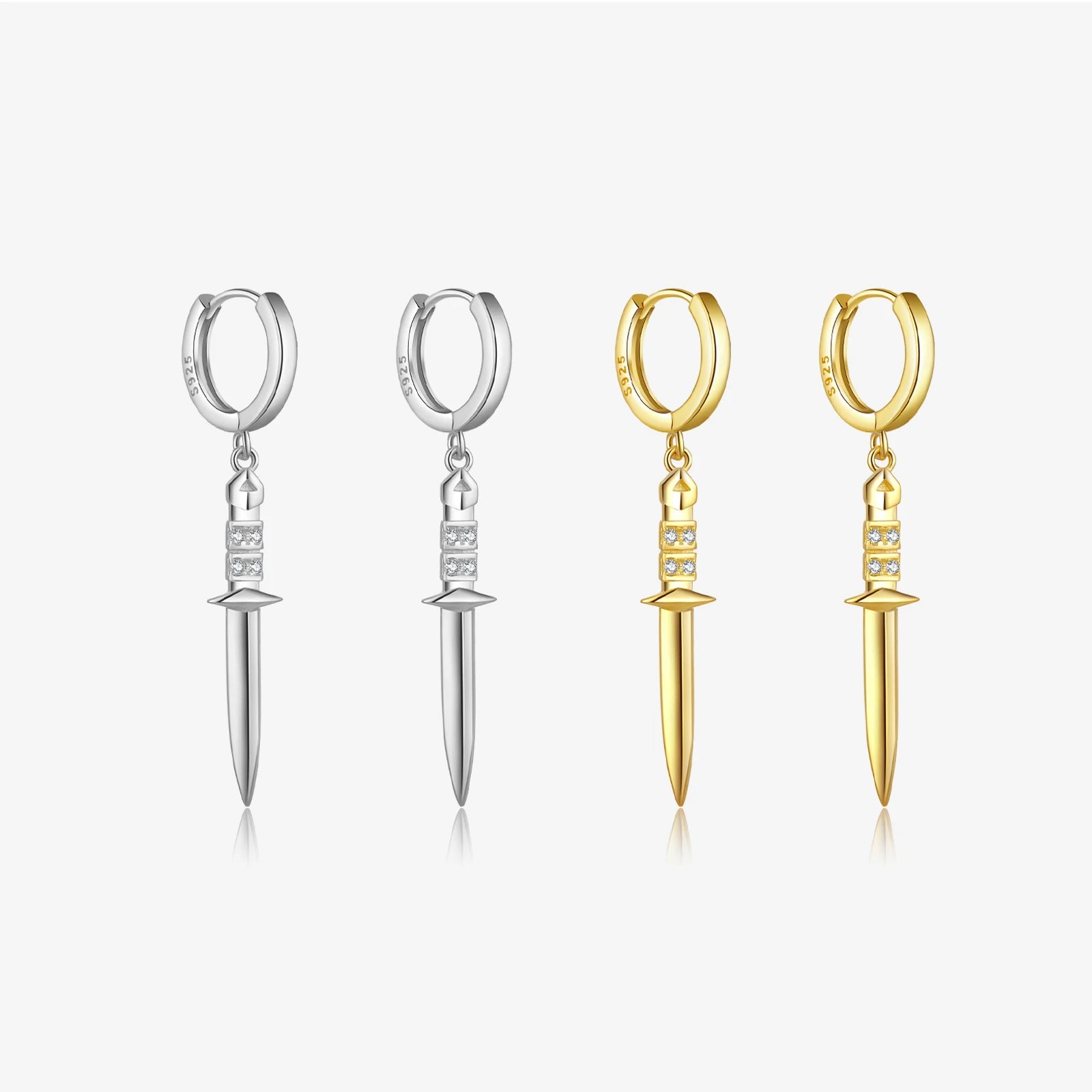 FUAMAY 925 Sterling Silver Vintage Earrings for Women Long Sword Pendant Earrings