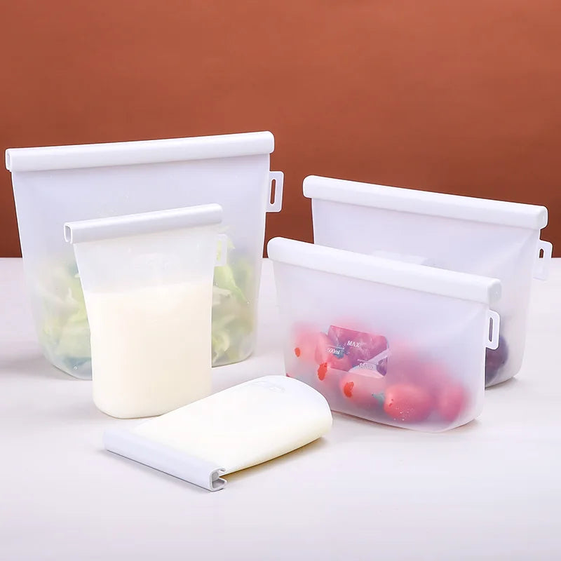 Customized BPA Free Leakproof Eco-Friendly Food Grade Square Keep Fresh Reusable Preservation Breast Milk Silicone Storage Bags