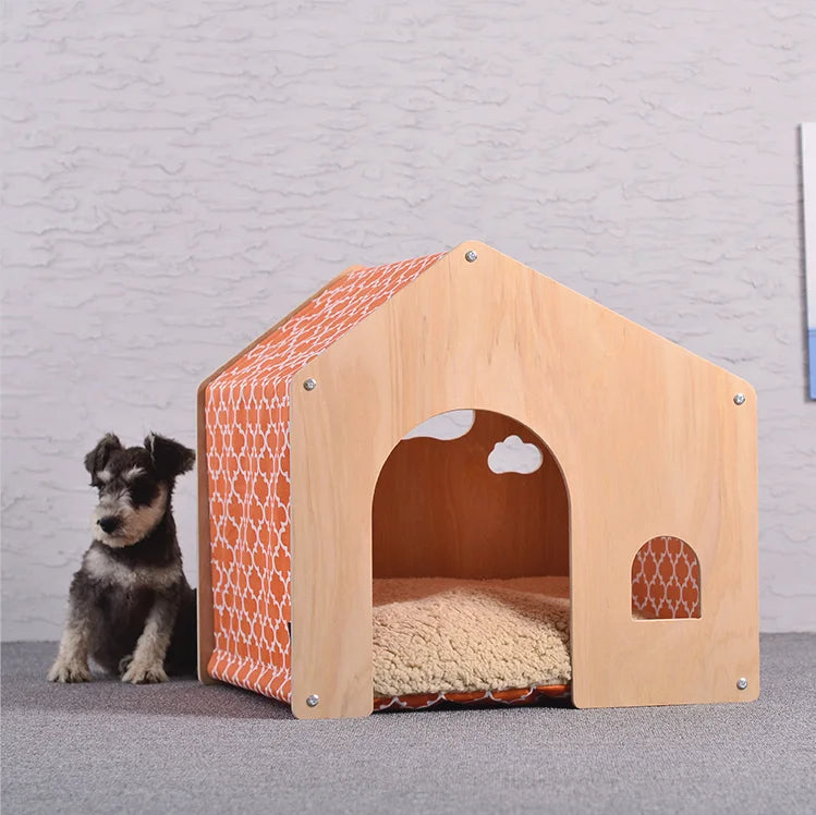 Modern Small Pet House Sustainable MDF Cat and Dog Cage With Animal Pattern Fashionable for Living Room Use Splice Tent for Pet
