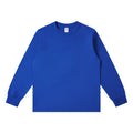 230gsm Heavy Combed Cotton Long Sleeve T-shirt Female Youth Autumn Simple Round Neck Tee Shirt Solid Color Base Shirt Male