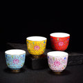 Enamel Ceramic Kung Fu Tea Set New Chinese Style Eco-Friendly Porcelain White Jade Single Master Cup 75ml MINGSHUO Business Gift