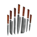 Kitchen 67 Layers Damascus Steel Knife Set Damascus Chef Bread Nakiri Santoku Boning Utility Paring Knives with Africa Rosewood