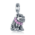 925 Sterling Silver English Bulldog Animal Beads Fit Original Charm Bracelet for Women Fashion Jewelry Gift SCC552