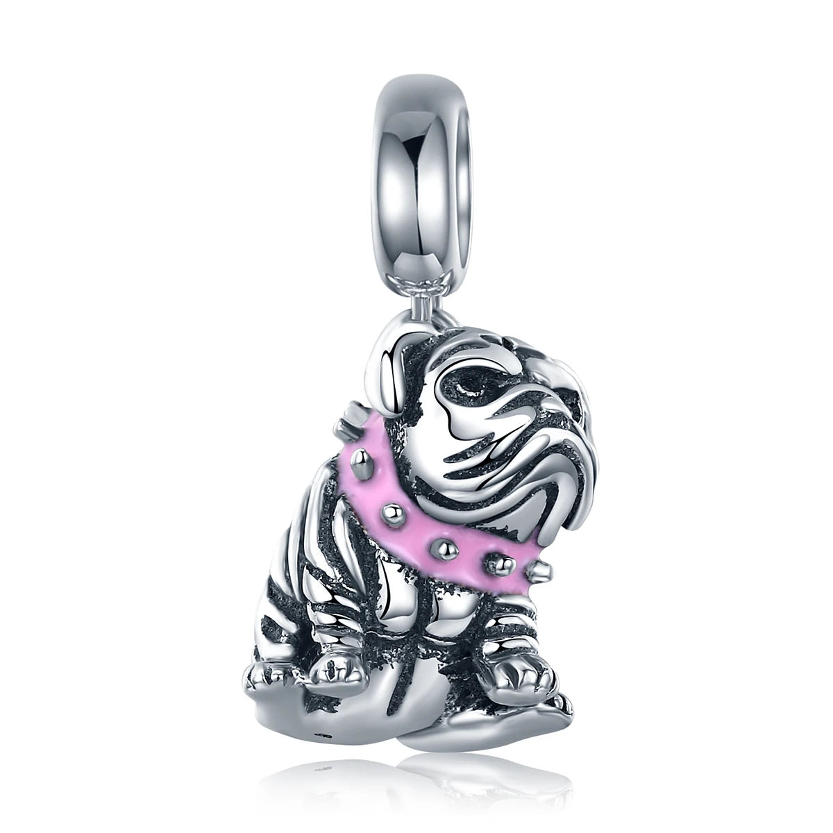 925 Sterling Silver English Bulldog Animal Beads Fit Original Charm Bracelet for Women Fashion Jewelry Gift SCC552