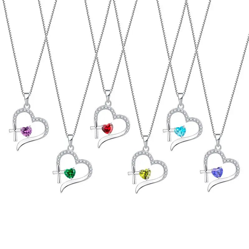 2024 Women's Fashion Jewelry-Manufacturer's New 925 Sterling Silver Birthstone Cross Necklace Pendant Fine Pendants Charms