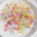 Acrylic Hallow Round Crystal Pearl White Pink Blue  Loose Spacer Jewelry Beads for Bracelet Necklace DIY Charms