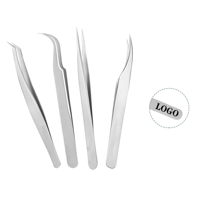 Easy to Use Stainless Steel Eyelashes Extension Tweezers With Diverse Packing
