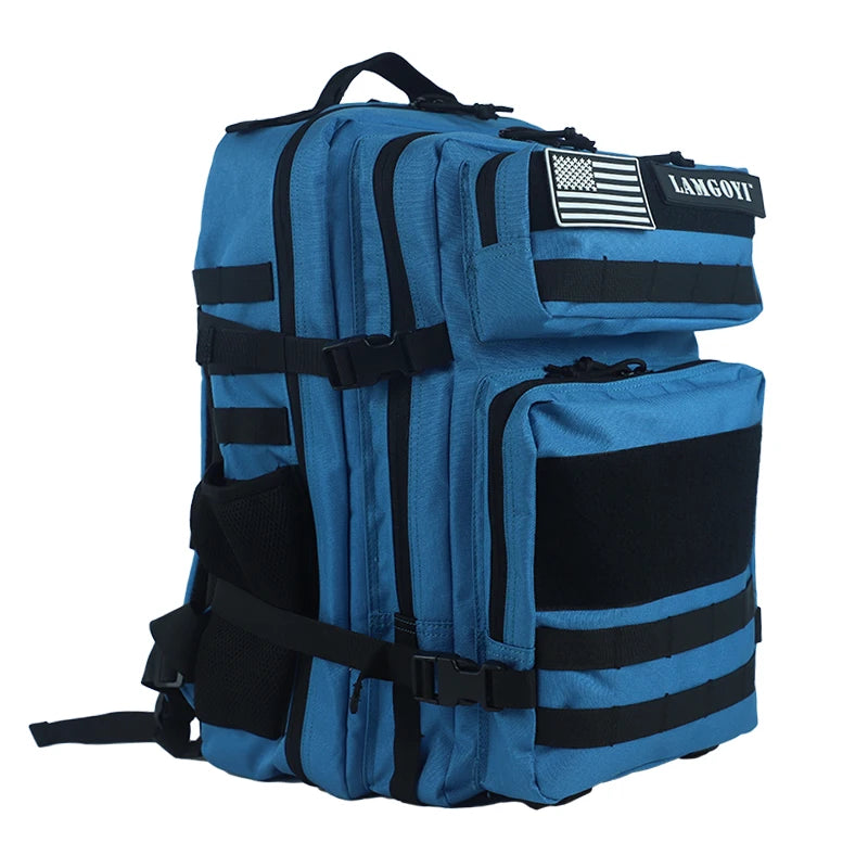 Unisex Custom 45L Molle External Frame Tactical Camouflage Fitness Gym Sports Backpack Zipper Closure Oxford Polyester Lining