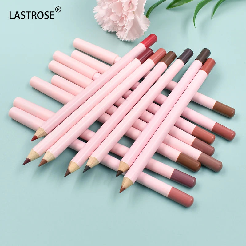 Hot Selling Pink Vegan Lip Liner Pencil With Box Cream 24 Colors Private Label Matte Lipliner Pencils