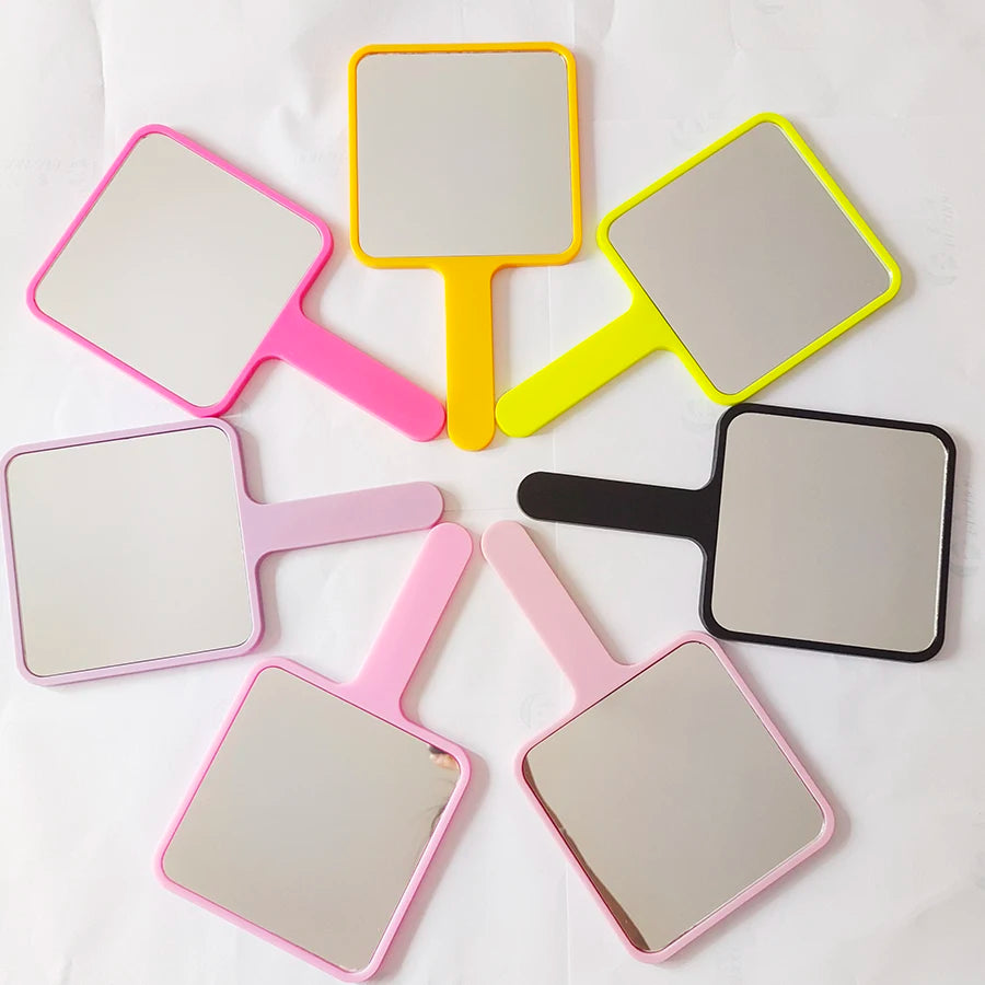 Custom Handheld Pocket Cosmetic Mirror Vintage Personalized Portable Square Vanity Mirror with Logo Single-Sided Plastic