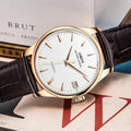 LOBINNI Elegant Ladies Large Face Automatic Watch Blue Dial Leather Strap Fashion Automatic Mechanical Watch