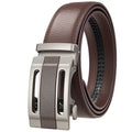 Men's Business Casual Fashion Genuine Leather Belt with Ratchet Automatic Buckle High Quality Ratchet Belt