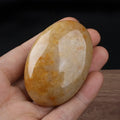 Natural Raw Rock Quartz Xiuyu Jade Crystal Oval Palm Stone Raw Clear Crystal Healing Palm Stone