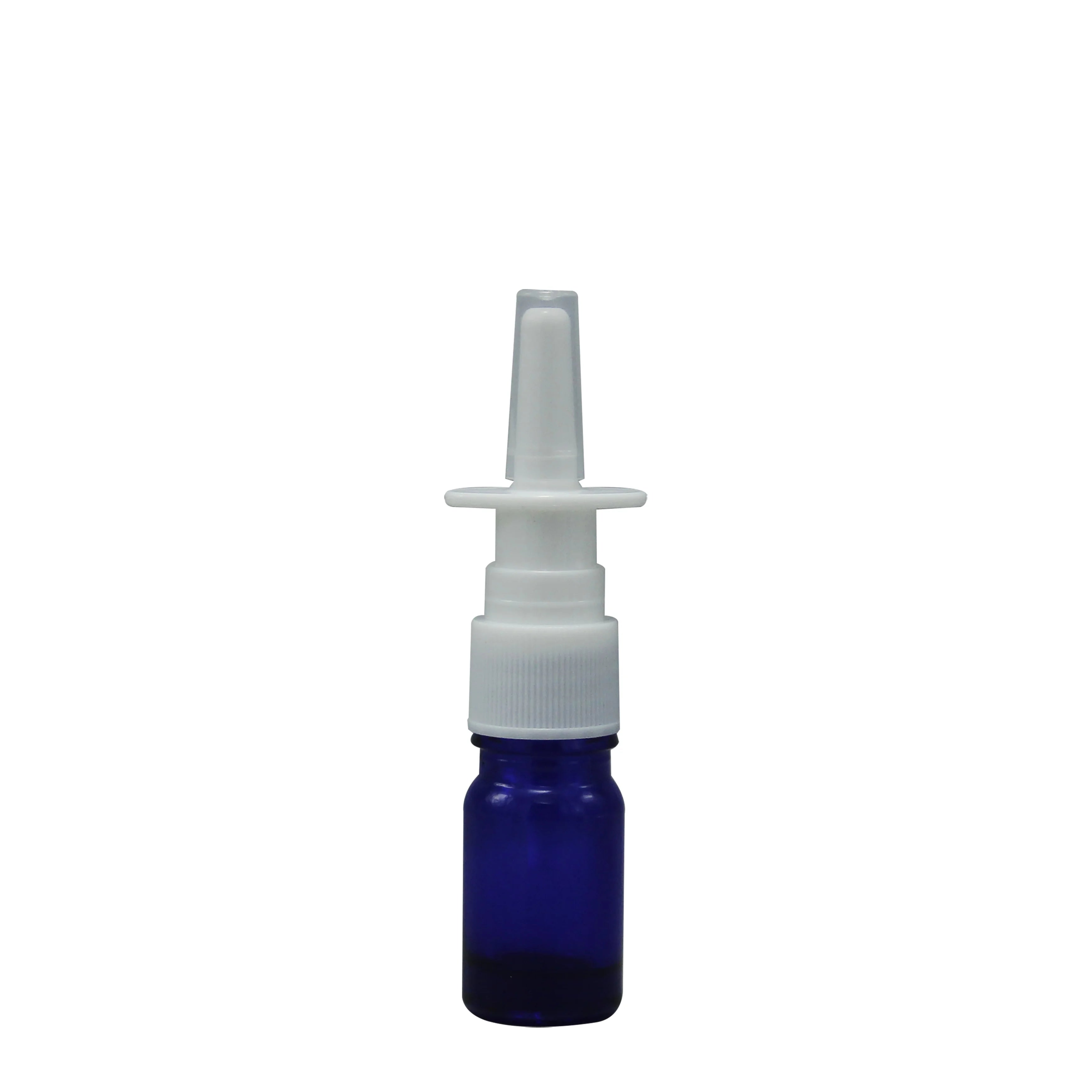 5ml Glass Nasal Nose Spray Travel Sized Refillable Nasal Spray Bottle Empty Blue Glass Bottle