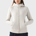 New Warm Interior Velvet Workout Sweater Women's Short Hooded Zip Loose Yoga Sports Hooded Sweater