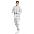KY Bomber Collar Contrast Rib Buttoned Front Stripe Jacket Fall Track Suit 2 Piece Jogger Set Men Stacked Joggers Sets
