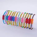 Cute Bohemian Hand Made Jewelry Summer Adjustable Flower Woven Thread Braided Rope Tibetan Bracelets Neon Wholesale