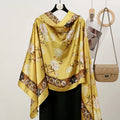 Fancy Printed Hijab Silk Scarf Cute Elegant Design Head Scarf Autumn Shawl for Women Silky Satin Material Wholesale Hijabs 2024