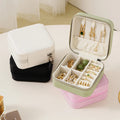 New Arrival Trend Color PU Leather Mini Custom Logo Necklace Earring Case Jewellery Storage Travel Case Organizer Jewelry Box