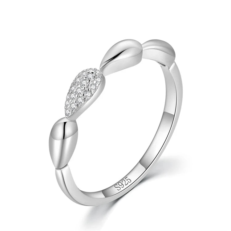 Classic 925 sterling silver geometric micro diamond thin tiny stackable rings for women girls