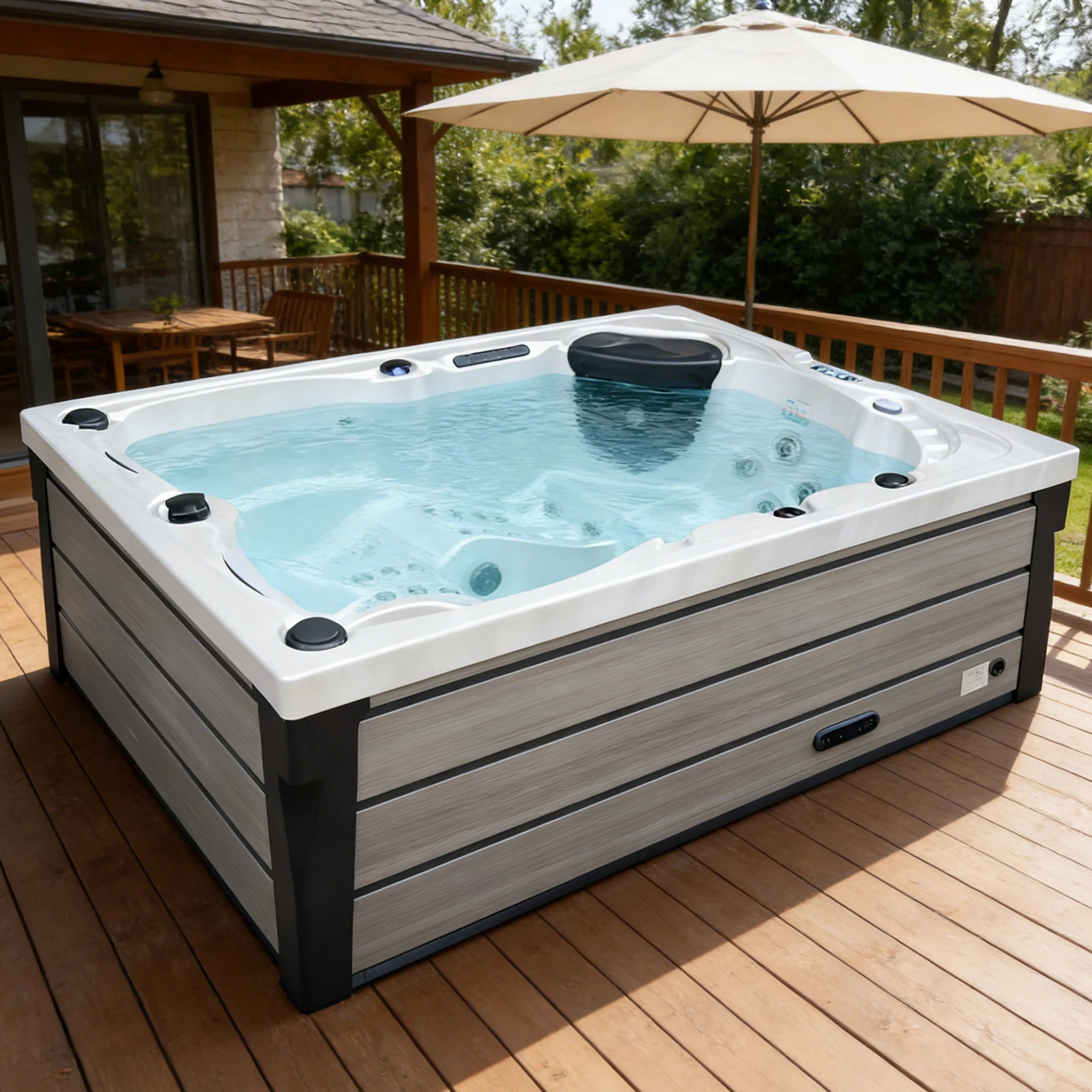 Sunrans Rectangle Shape 2.2M 3 Person Balboa Hot Tub Hydrotherapy whirlpool Spa Bathtub