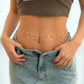2Pcs/Set Sexy Sequin Imitated Pearl Waist Chain for Women Trendy Ladies Summer Wear Belly Chain Fashion Jewelry Accessories Gift