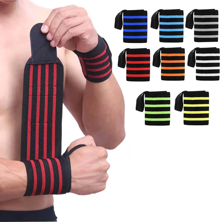NQ SPORTS Custom Wrist Wraps Non-Slip Silicone Grip Straps Strength Training Adjustable Wrist Weight Lifting Bands