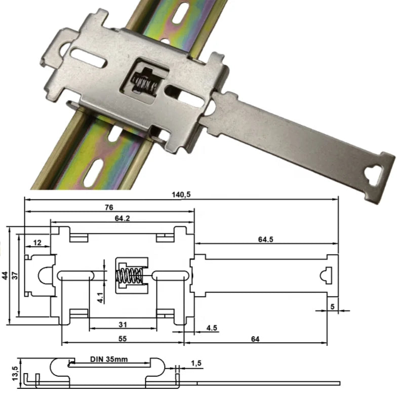 Power Supply Installation Bracket with Snap Hook Electrical Guide Rail Buckle Bracket