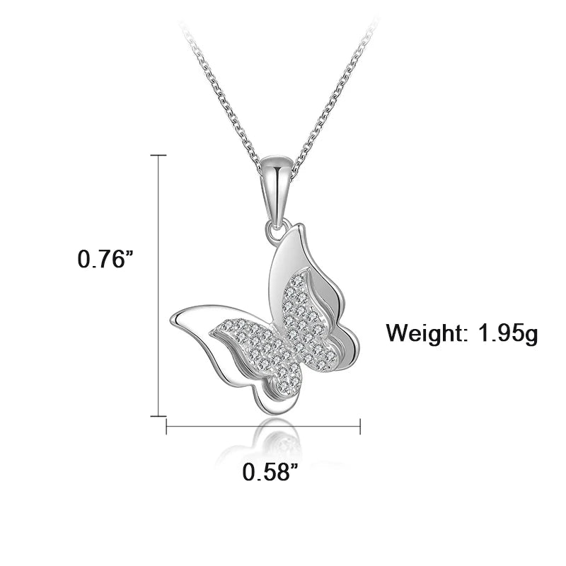 Fashion Jewelry Sterling Silver 925 Custom Pendant Butterfly Necklace Jewelry Gold Plated Charms Bulk