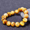 2026 High Quality Korean Unisex Luxury 6 8 10 12mm Natural Stone Bead Gold Tiger Eye Gem Trendy Gift Anniversary Bracelets