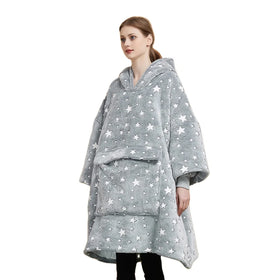 China Factory Directly Custom Sherpa Sweatshirt Wearable Hooded Blanket Oversized Hoodie Blanket