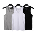 L-3XL Summer Men's Cotton Tank Top Youth Sweatshirt Sports Fitness Sleeveless T-shirt Streetwear Bottom Shirt