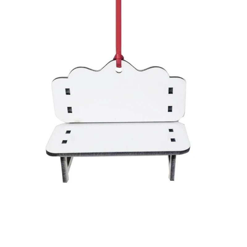 RubySub MDF Wooden Bench Ornament for Christmas Sublimation Memorial Decorative Item