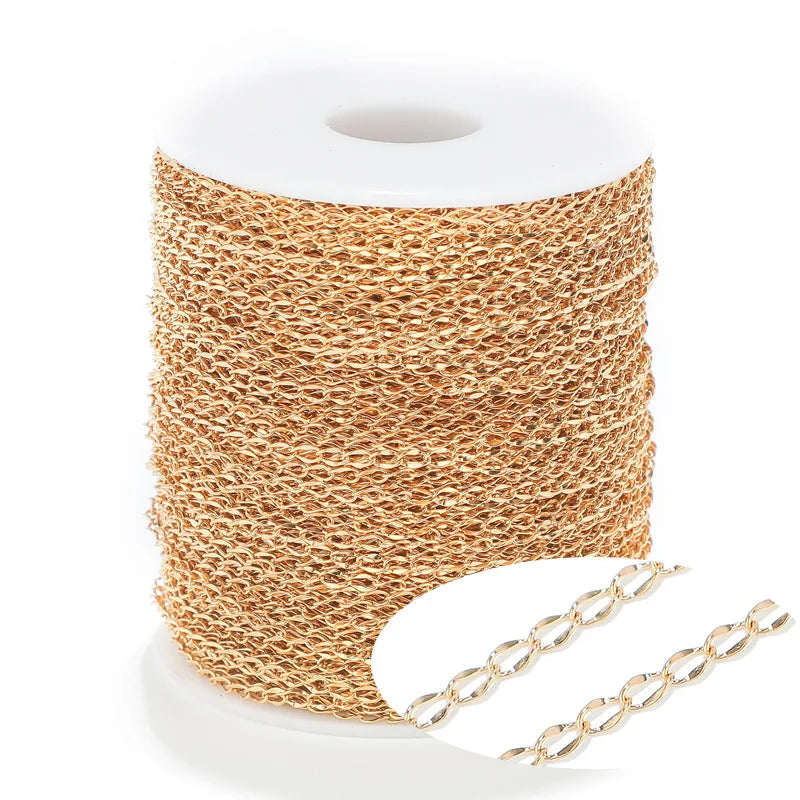 5meters/Roll Stainless Steel Cable Link Chain Meter for Female DIY Jewelry Component Sell As Meters Thin Link Chain