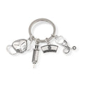 Nurse Key Chains Holder Nurse Cap Heart Injector Syringe Stethoscope Charm Key Ring Bag Backpack Accessories Car Key Chain