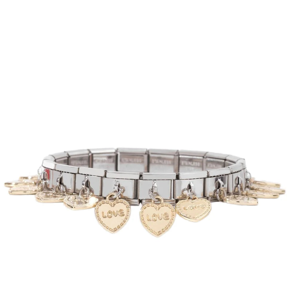 Italianstyle New Modular Stainless Steel Gold Plated Unisex Children's Romantic Style Shell Charm Bracelet Pendant Series Simple