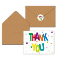 Custom Kraft Paper Thank You Business Card Logo English Language Gift Packaging Decoration Hang Tag Includes Envelope Stickers