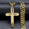 Hot Selling Hip Hop Vintage Necklace Stainless Steel Non-Fading Punk Cross Necklace for Men and Women