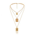 Wholesale Promotion Gift Rose Flower Custom Women Fashion Necklaces Jewelry Long Jesus Multi Layered Gold Necklace